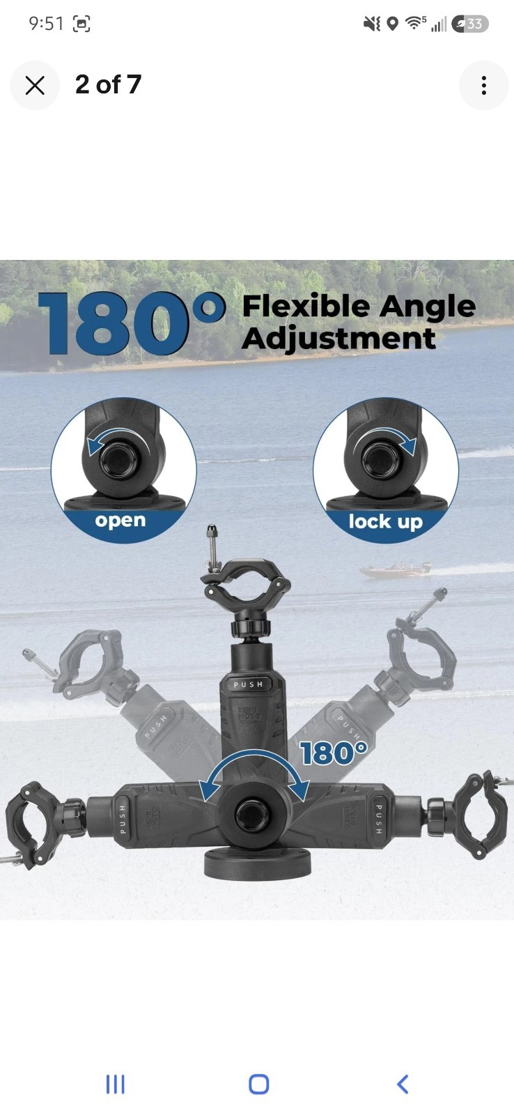 KEMIMOTO Trolling Motor Stabilizer, Adjustable Mount Black