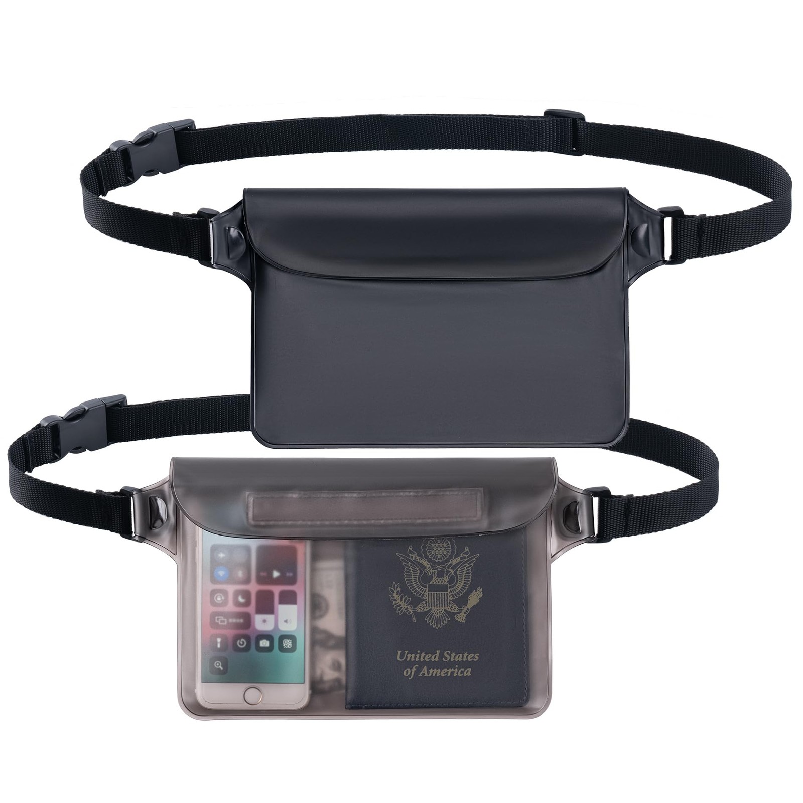 2-Pack Waterproof Pouch with Adjustable Waist Strap | Screen Touch Sensitive …