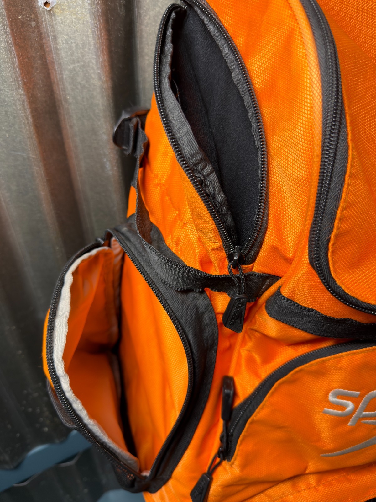 Speedo Teamster 35L Vibrant Orange Black Swim Meet Bag Gear Backpack Lifeguard
