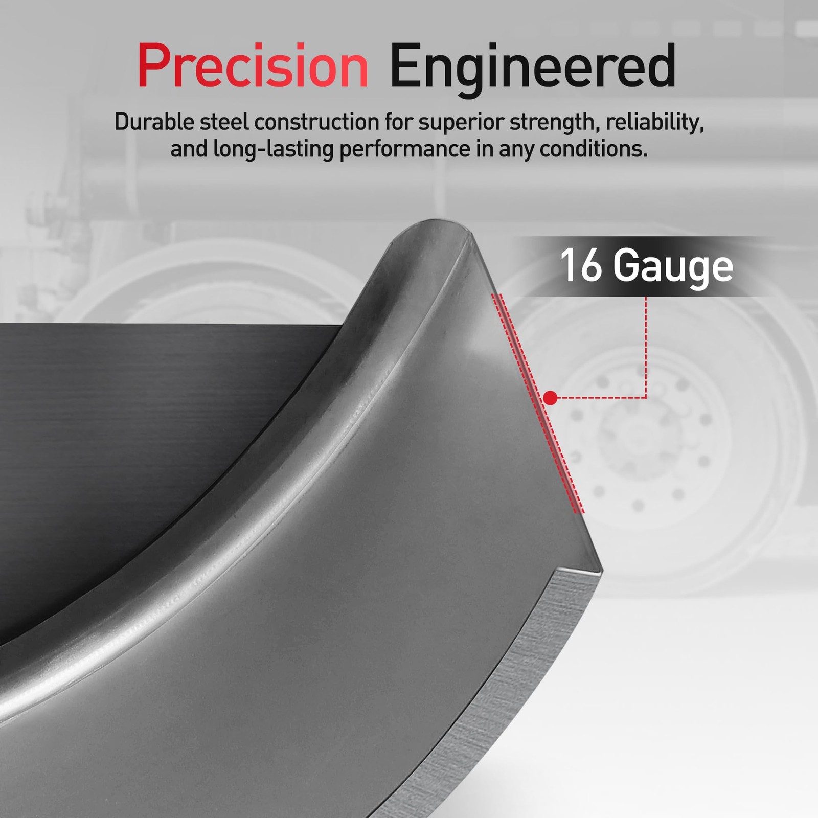 Single Axle Steel Trailer Fenders 14″-16″ Wheels, 32″x9″x15″ (2 Pack)