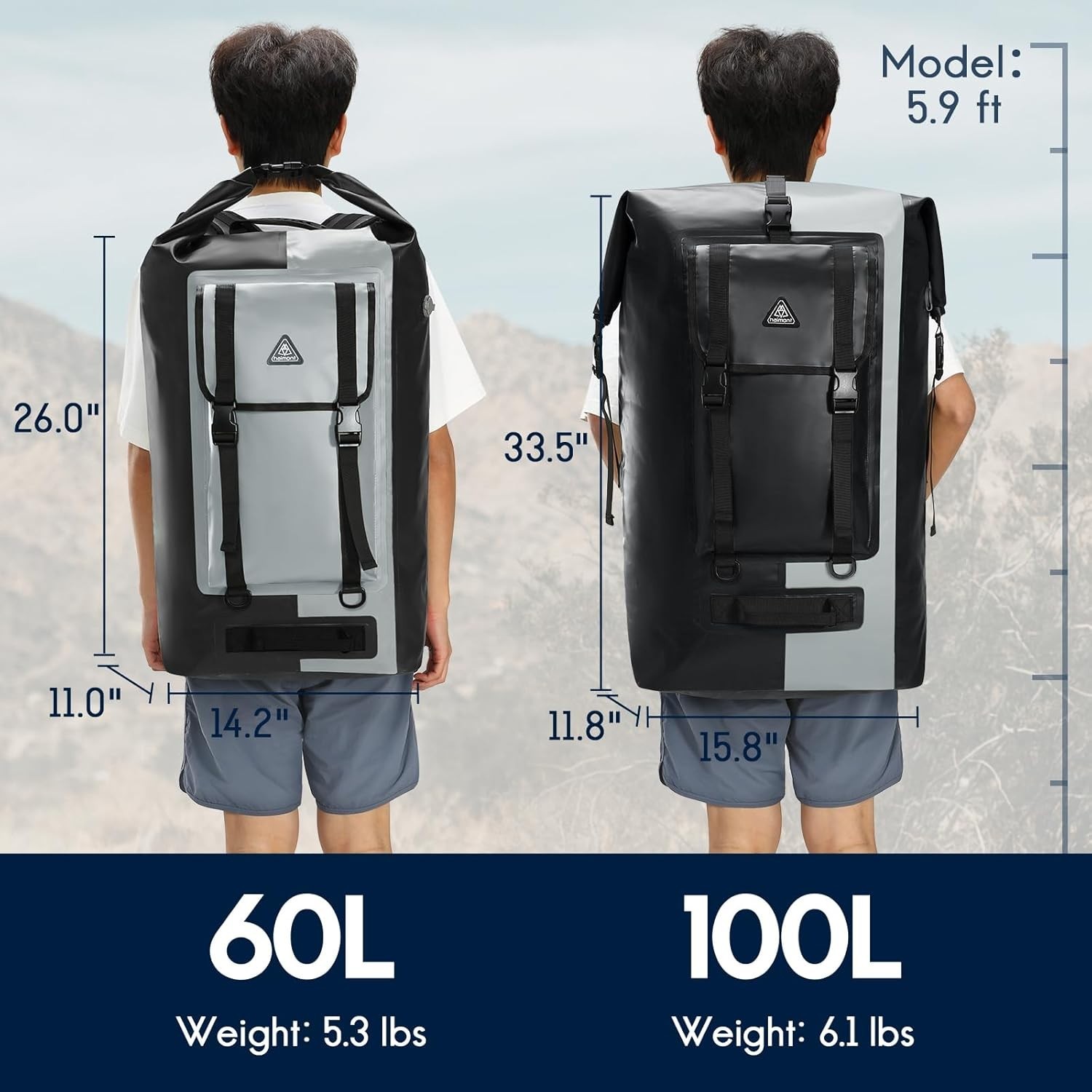 Waterproof Backpack Roll Top Dry Bag Kayak Dry Backpack for Outdoor Dry Pack …