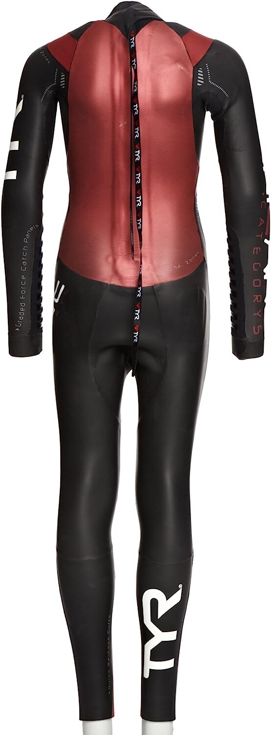 NWT TYR Hurricane Category 5 Womens Wetsuit Black Red Long Sleeve S HURCVF6A