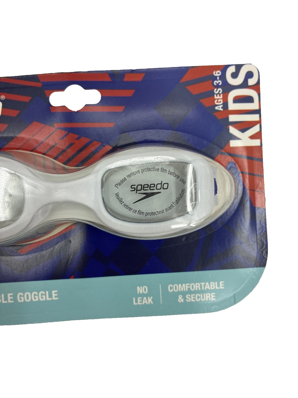 Speedo Kids Swim Goggles White Sonic Anti Fog No Leak Ages 3-6 New Sealed