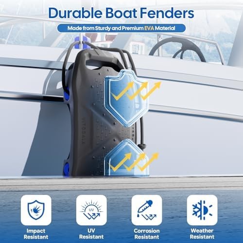 Boat Fenders Boat Bumpers for Docking, Easy to Install EVA Fenders with Quick…
