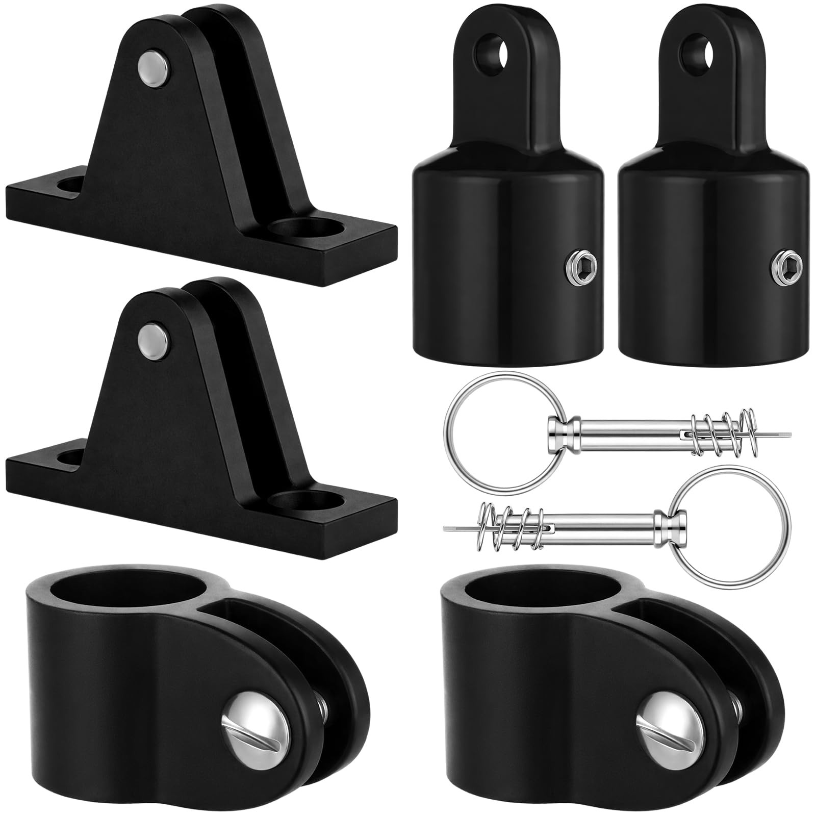 ElaraBerry 6 Pack Boat Bimini Top Hardware Marine Grade Nylon Slide Cap black