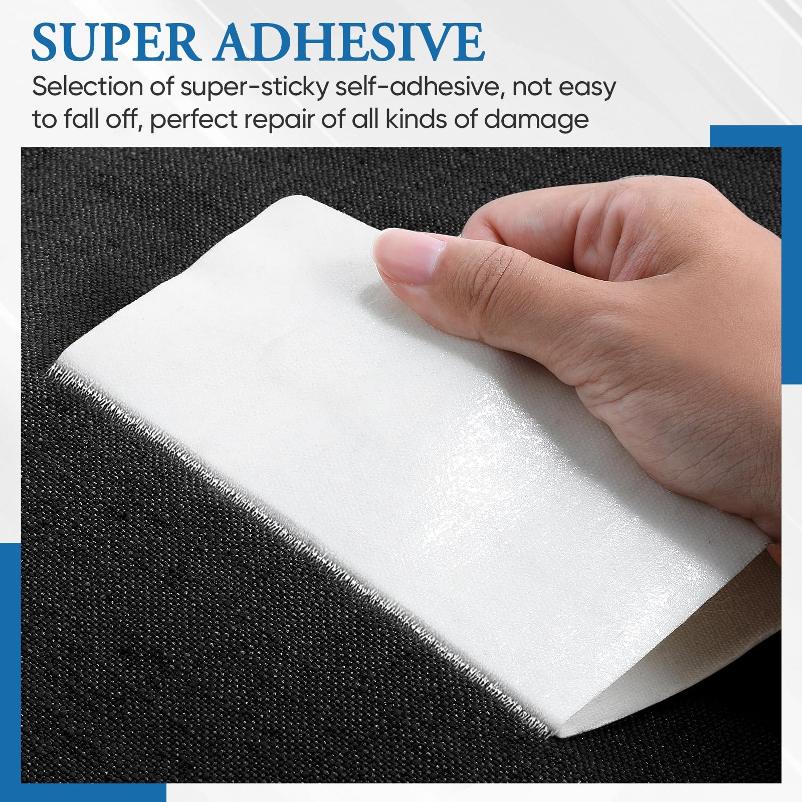 Canvas Repair Patch 5.5 x 8 Inches 6Pcs Self-Adhesive 5.5″×8″, Black