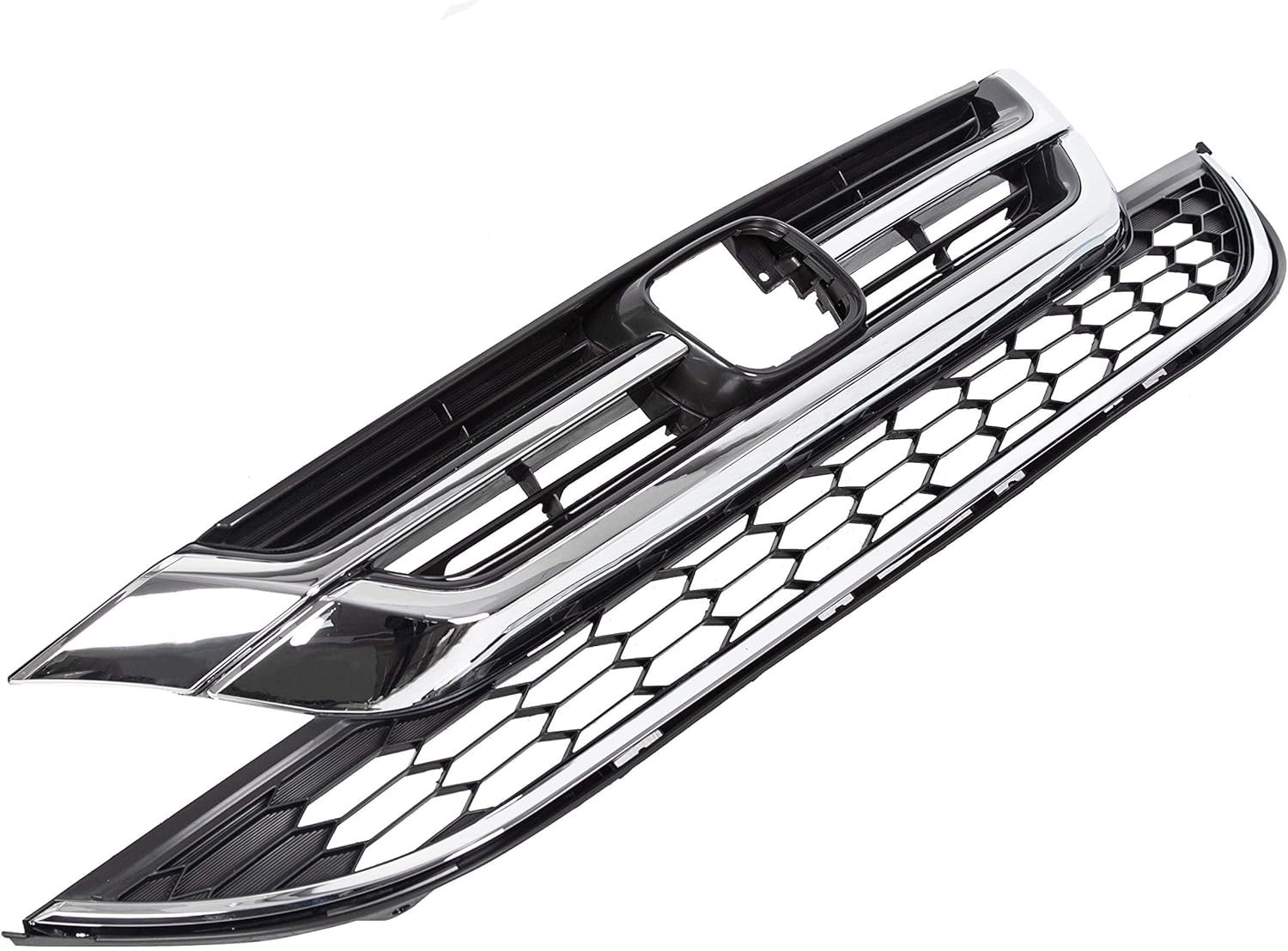 Front Bumper Upper & Lower Grille Grill for 2010-2011 Honda CRV CR-V Hood Mesh