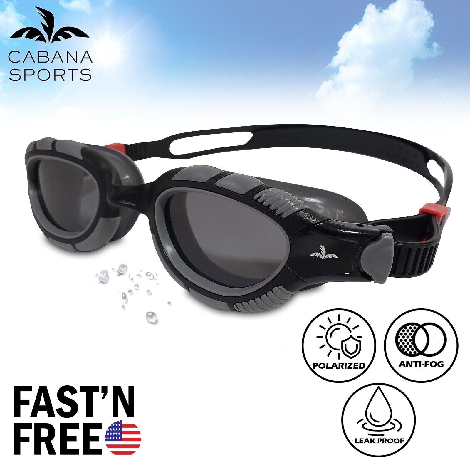 Polarized Swimming Goggles Adult Anti Fog UV Protection Open Water Swim Glasses