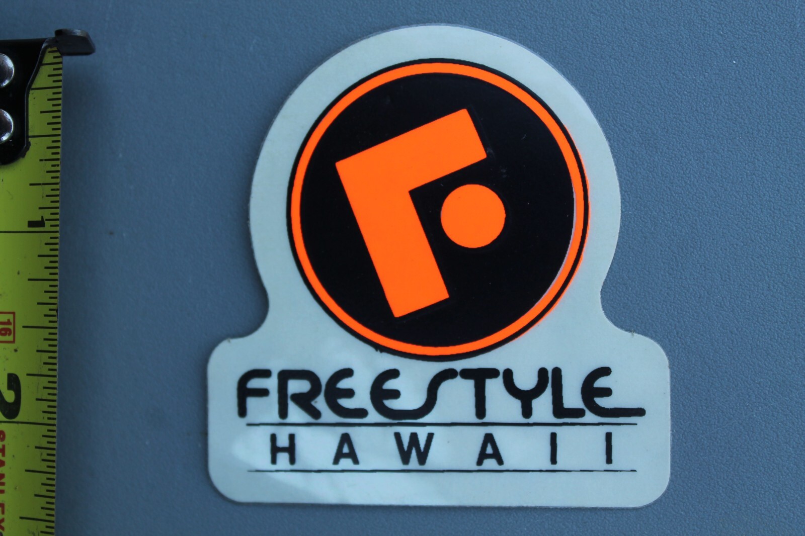 Freestyle Hawaii Surfboards Clear Neon Orange 80’s V71A Vintage Surfing STICKER