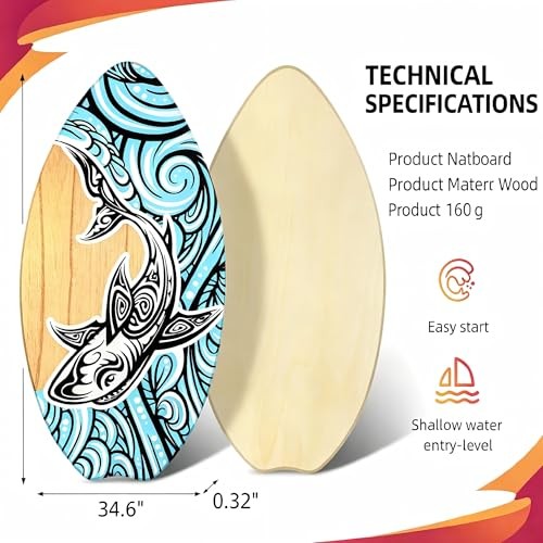 Skimboard 35 inch Skim Board for Kids Adults Red