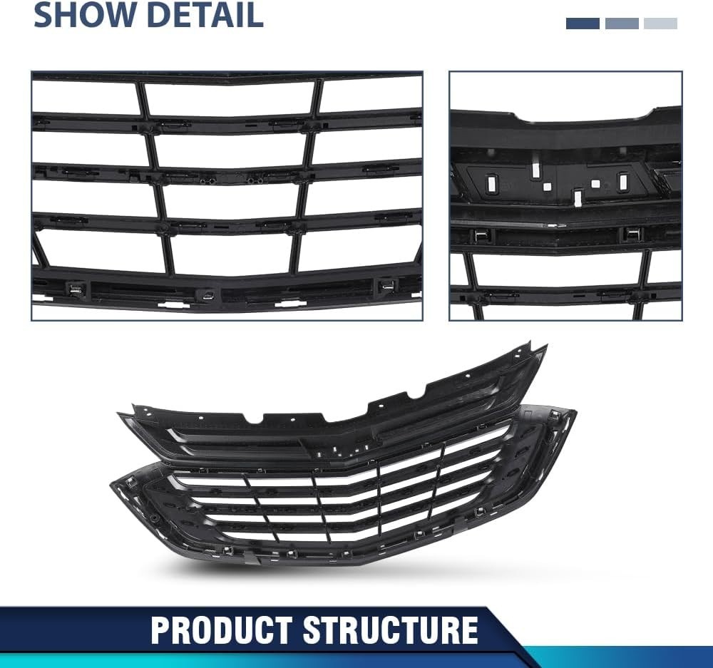 Front Bumper Lower Cover Fit Chevy Equinox 2018-2021 Black & Chrome | Front Bump