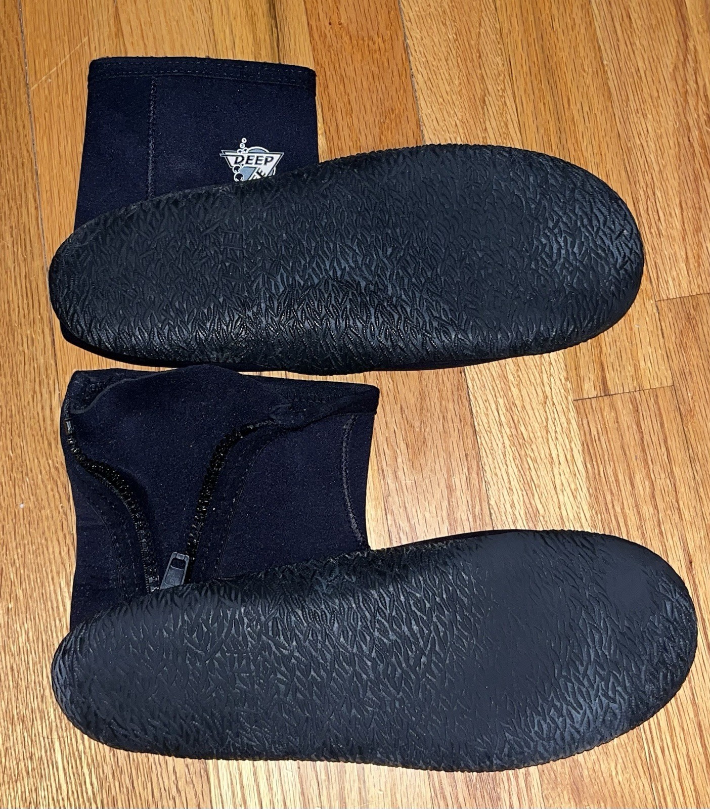 Deep See Mens Black Zip Up Scuba Shoes Boots Swimming Diving Sea Size 16 Big