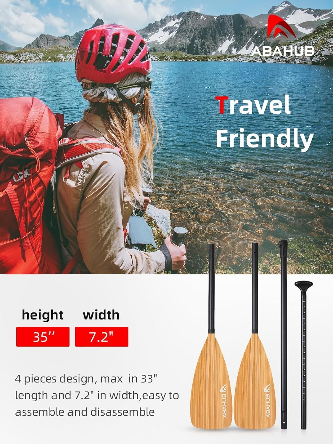 Versatile 3-Piece SUP Paddle: Adjustable Carbon Fiber Kayak Paddle, 68”-84”
