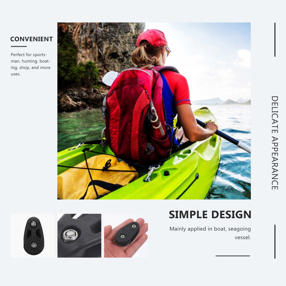 2Pcs Reusable Nylon Single Groove Pulley for Kayak Gym Use Black Lightweight