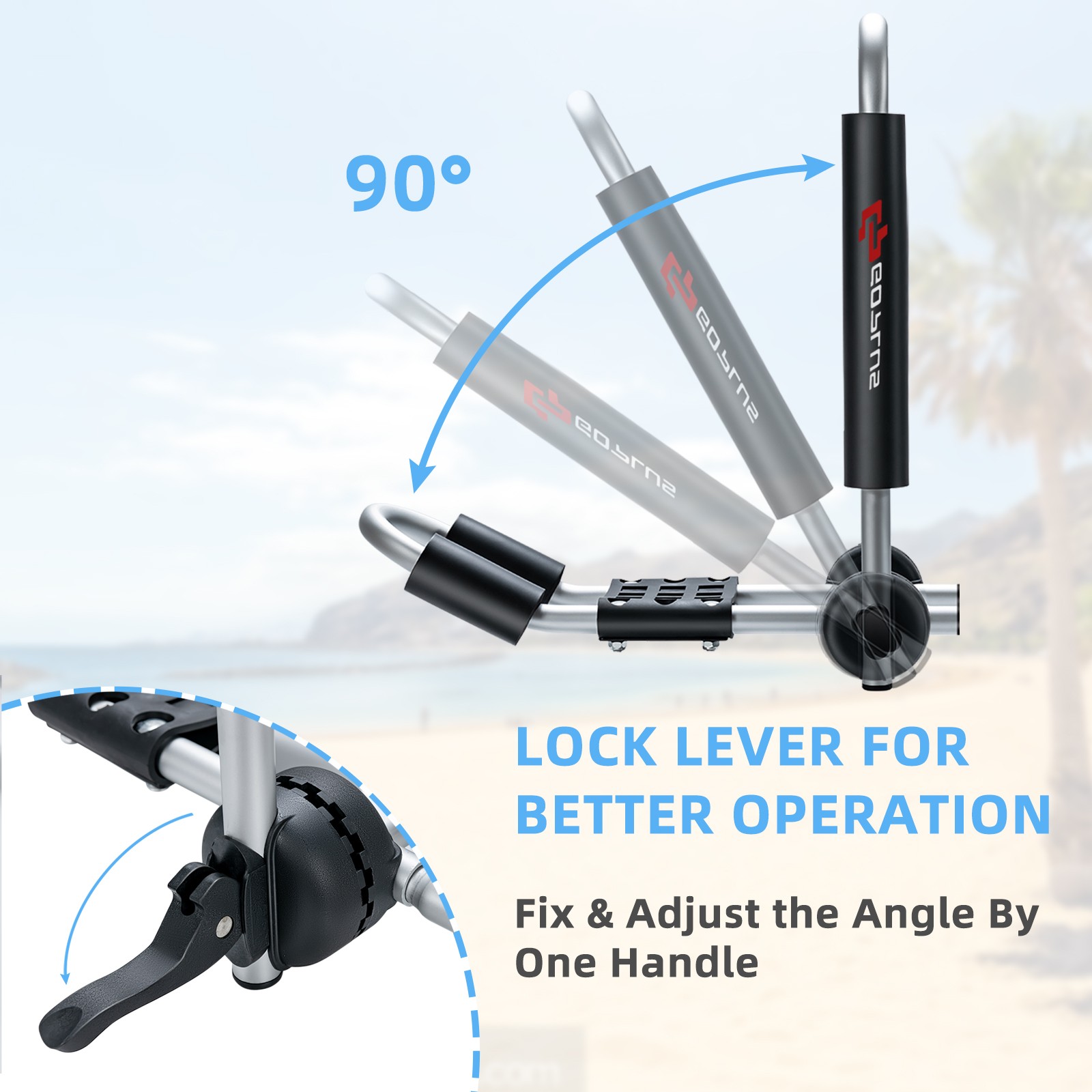 J-Bar Kayak Roof Rack Folding Universal Kayak Rack for Canoe Surfboard