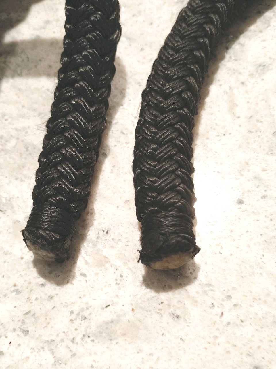 TWO 5/8 Inch x 35 Foot Black Double Braid Dock Line with Eye Splice