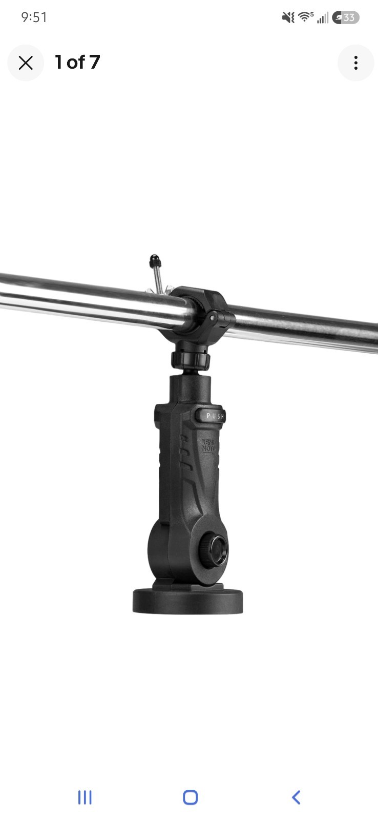KEMIMOTO Trolling Motor Stabilizer, Adjustable Mount Black