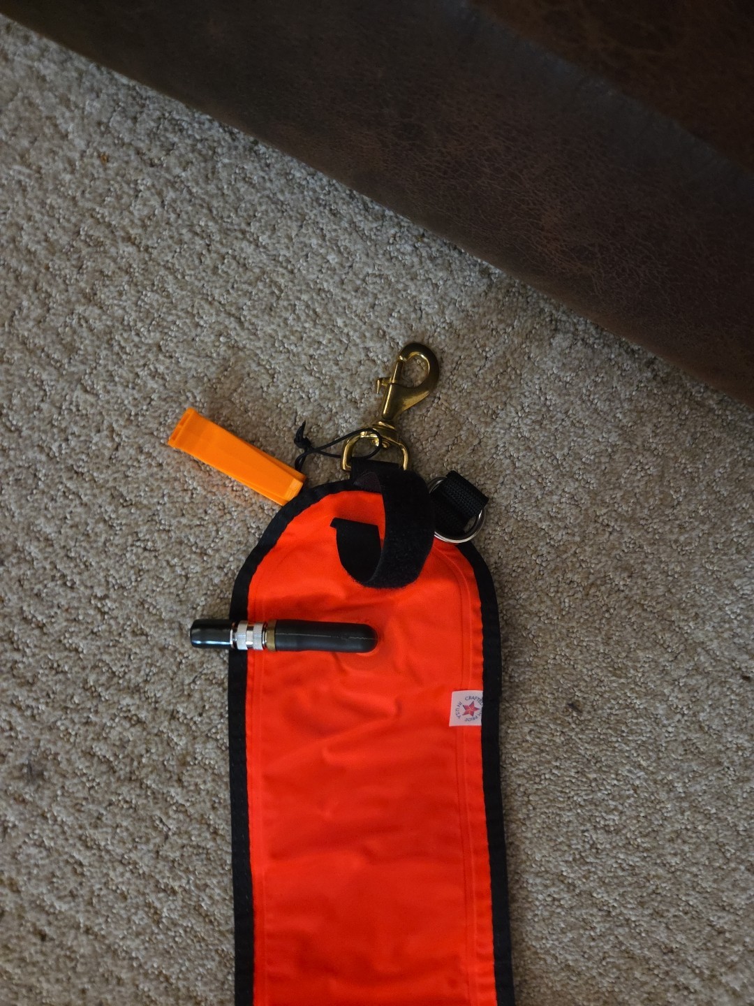 Scuba Diving SMB 5.5ft High Visibility Orange Surface Marker Bouy w/Whistle USA