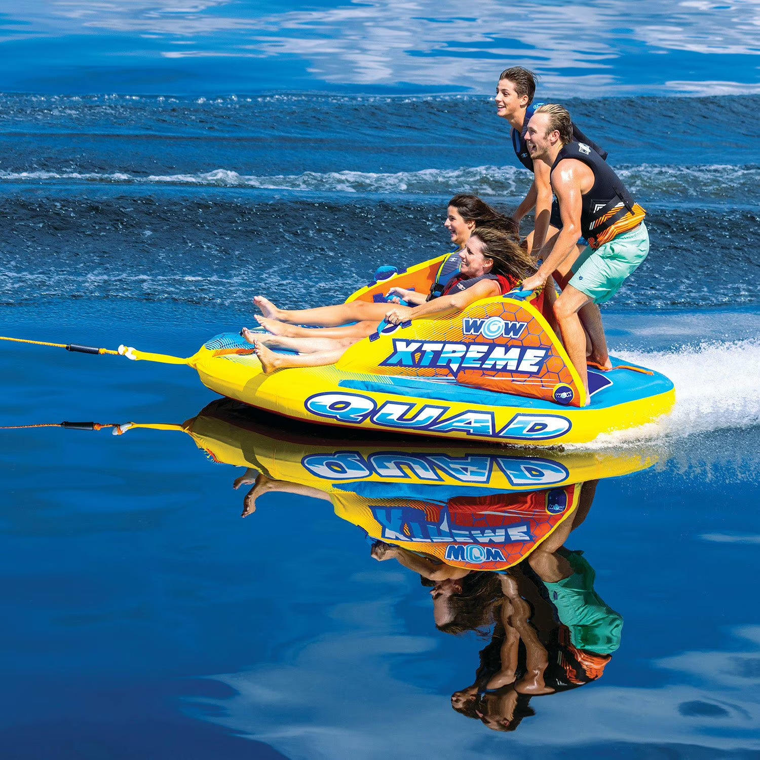 WOW Sports Max Vibes 1-3 Rider Inflatable Towable Tube Boat Raft float