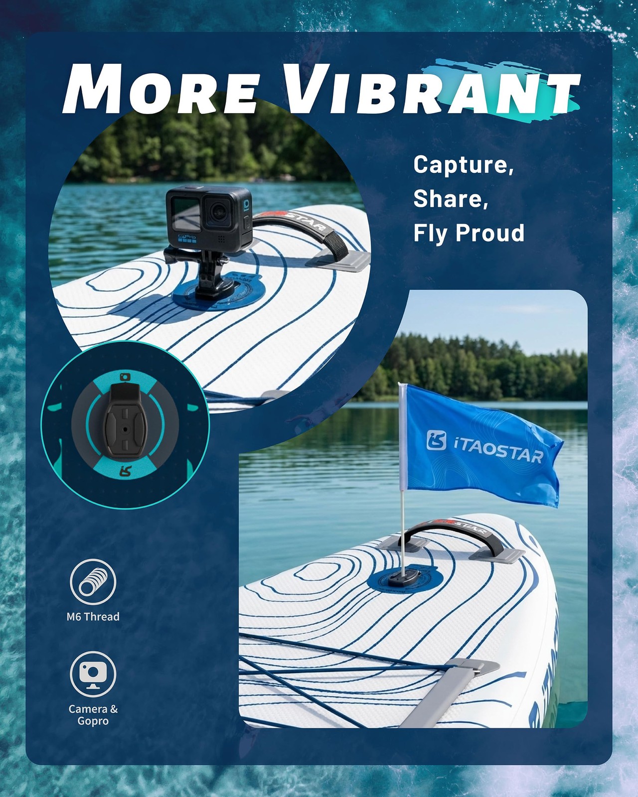 iTAOSTAR Adventure 12′ × 35 Inflatable Stand Up Paddle Board with Seat