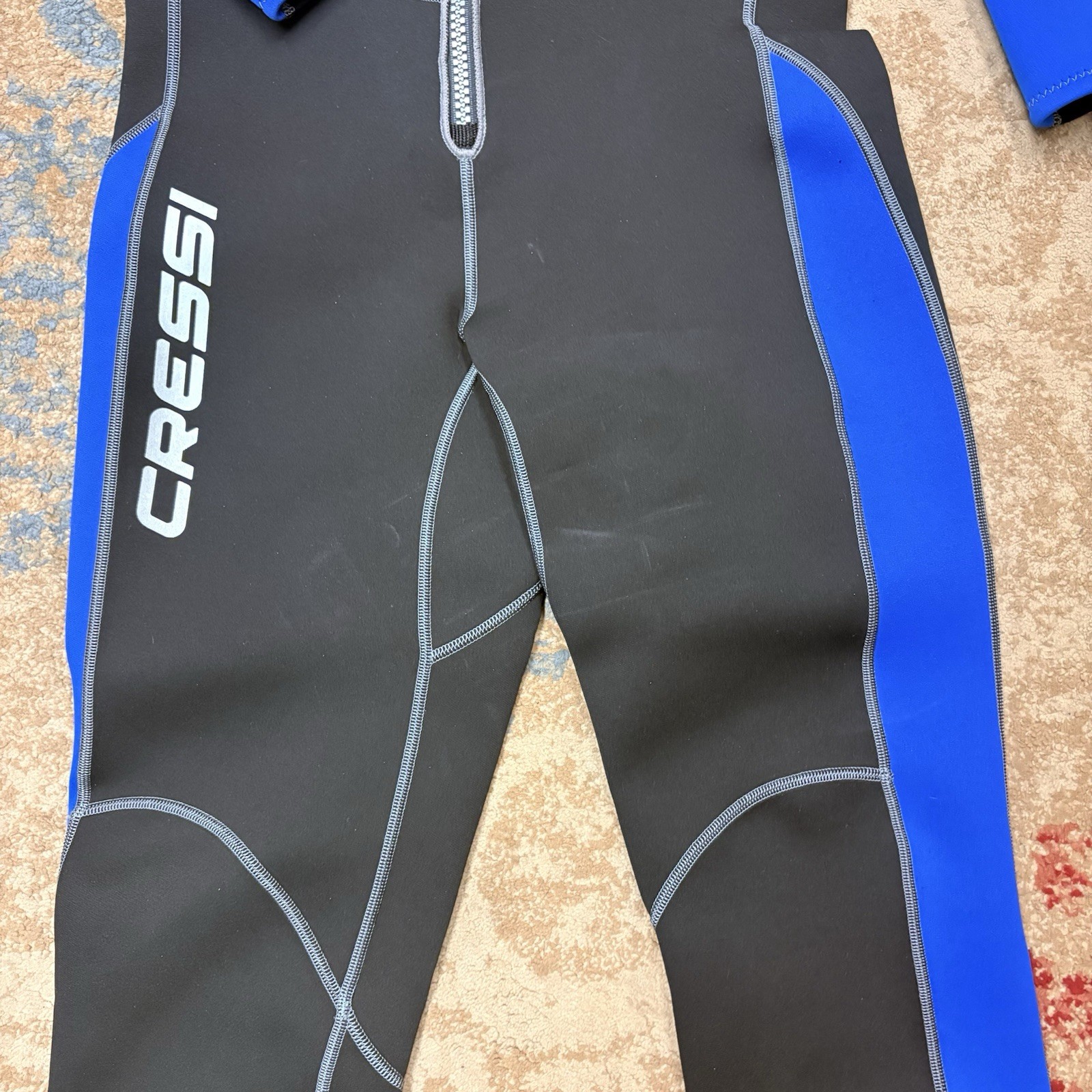 Cressi Mens Wetsuit Full Lido Long Blue Black 2.0mm Steamer