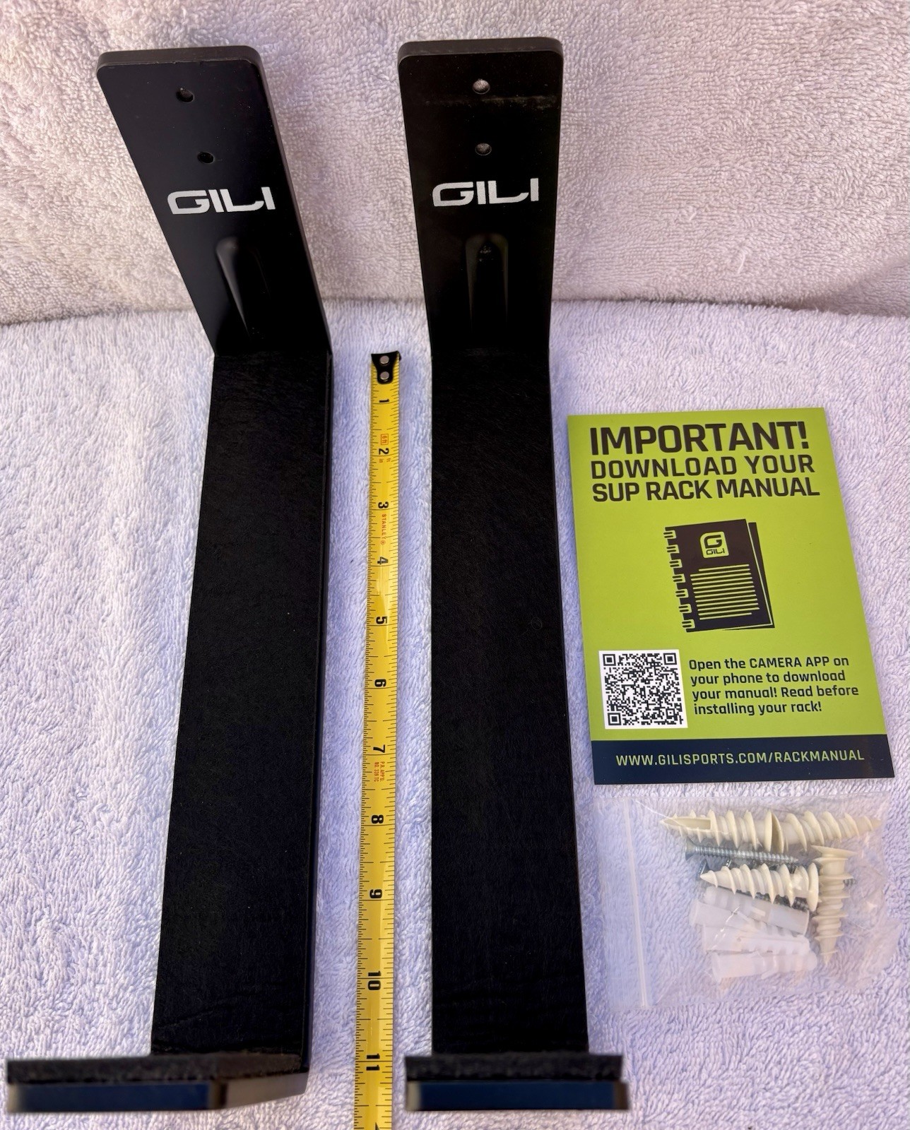 GILI Sports Heavy-Duty Steel SUP Wall Rack Minimalist Paddle Board Mount Black L