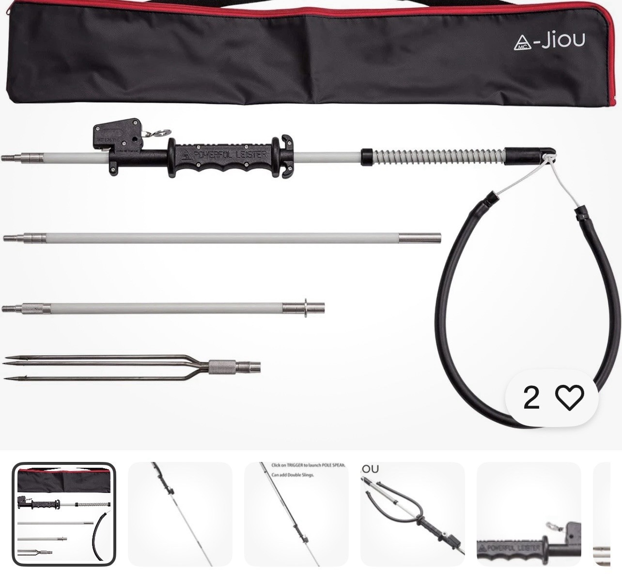 A MC JIOU Hawaiian Sling Spear Fishing G Set 5.5’ 3 Piece 3 Print Travel New