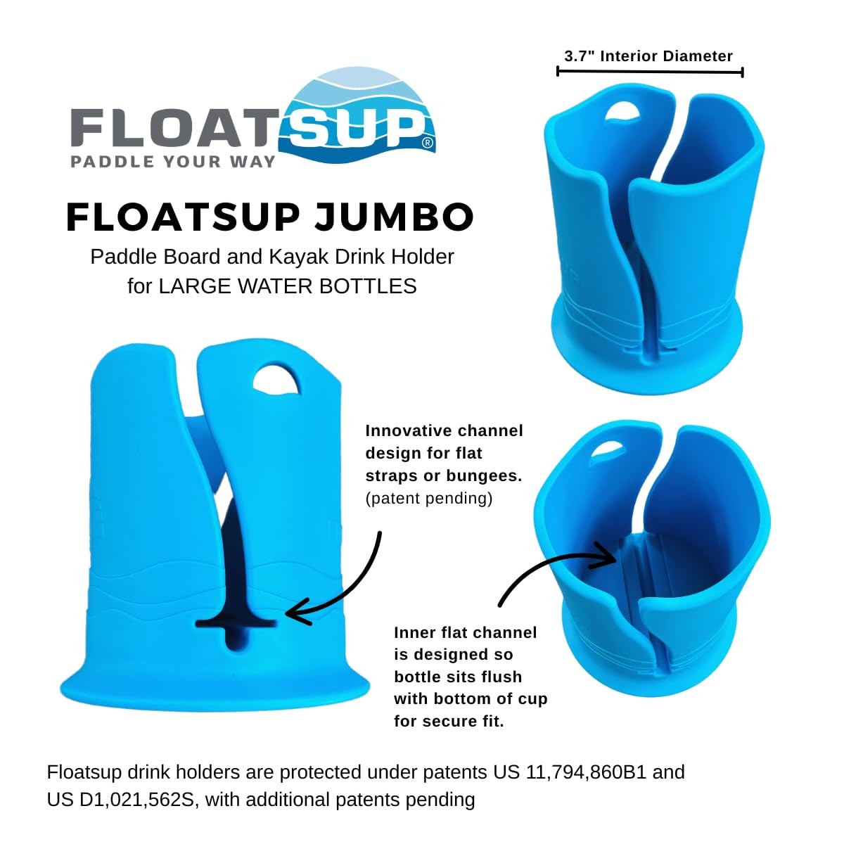 Jumbo Paddle Board Cup Holder, SUP, Kayak & Boat Water Bottle Holder, Fits Dr…