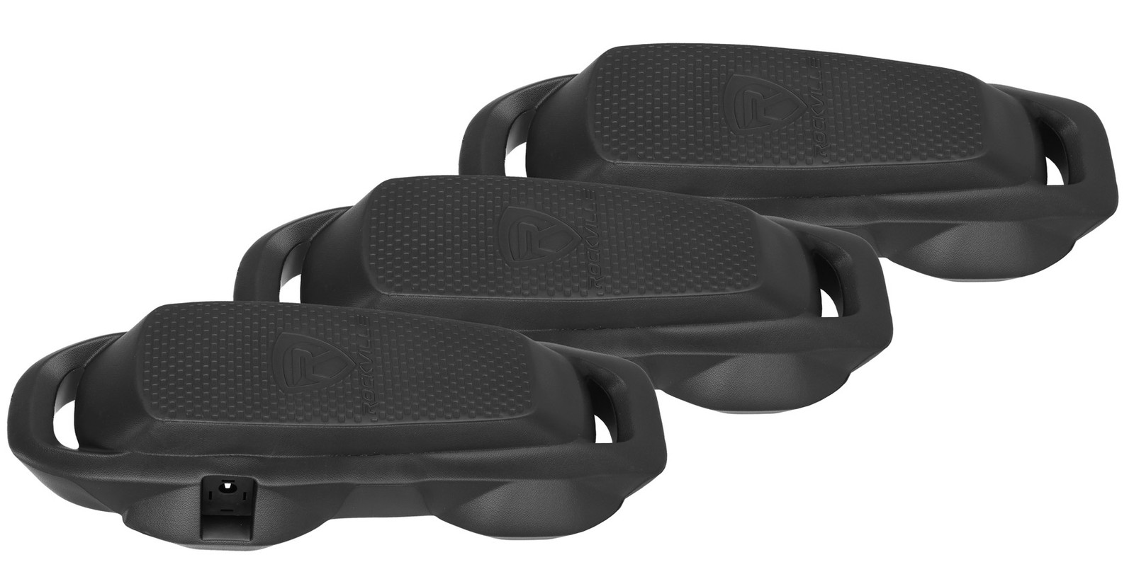 Rockville 3 Pack Titan Foam Fender Black 22″x9″ Boat Bumper No-Knot/Quick Adjust