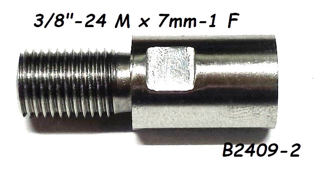 B2409-2 Adapter 3/8″-24 Male x 7 mm -1 Female Stainless polespear