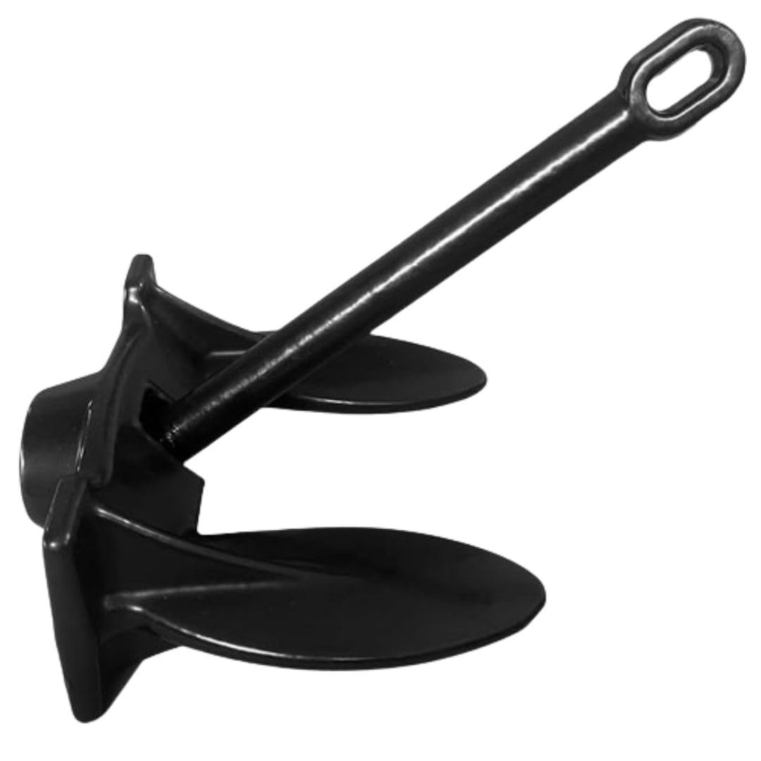 Navy Anchor 20 lb for Pontoon Boats Vinyl-Coated Boat Anchor, Rustproof Swive…