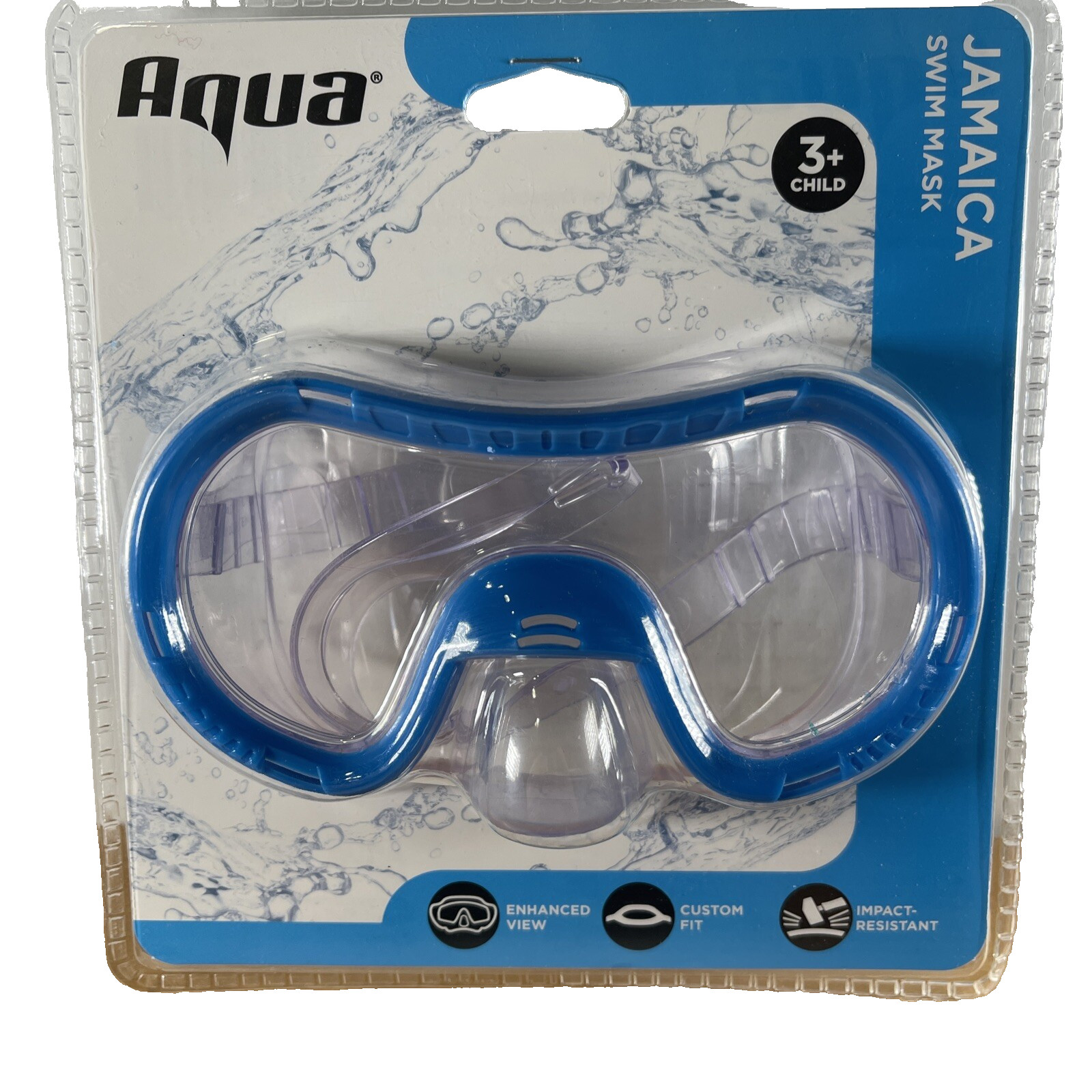 NEW SEALED Aqua JAMAICA Swim Mask Blue CHILD 3+
