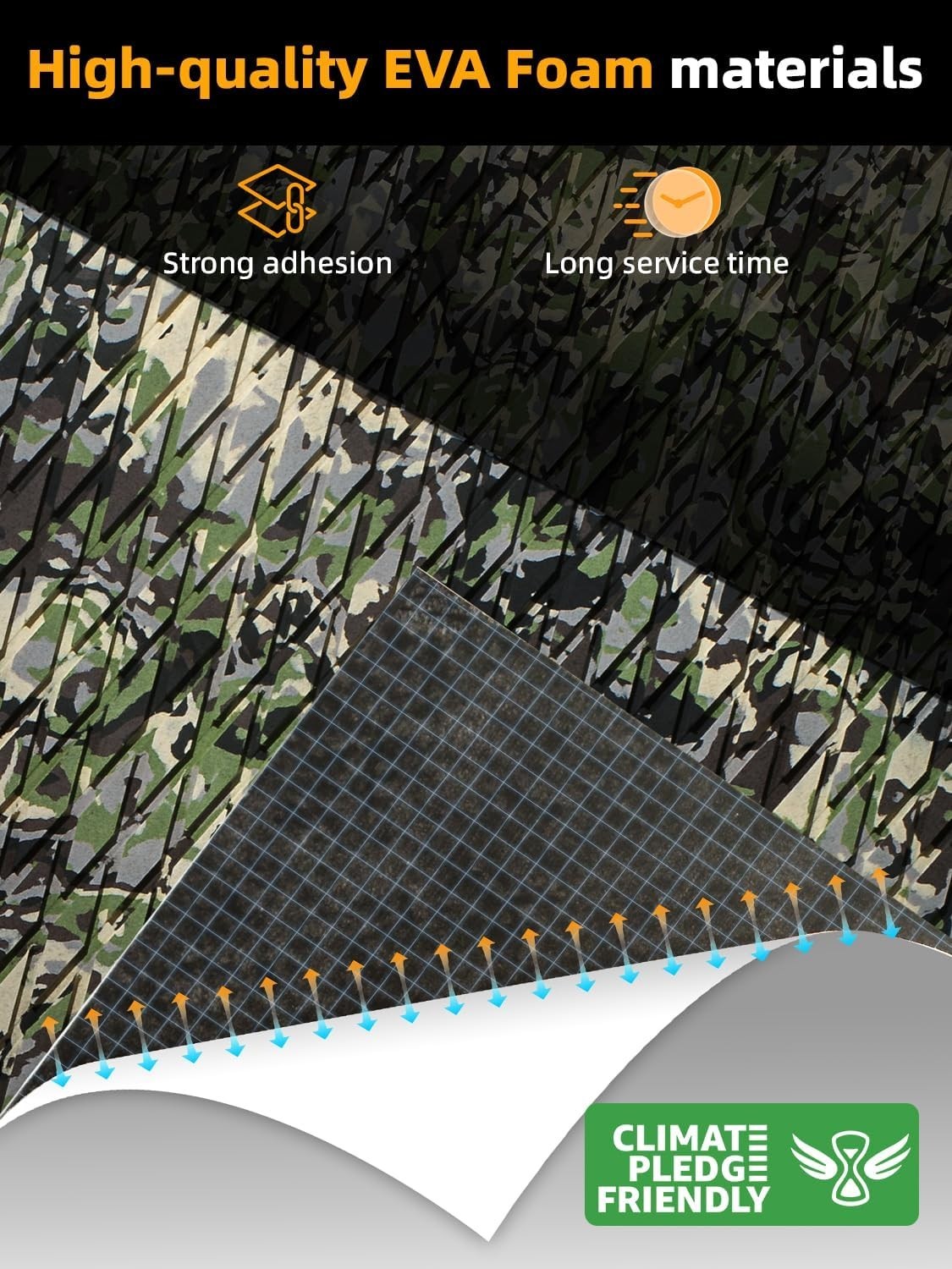 FOCEAN Boat Flooring EVA Foam Boat Decking Camo Marine Flooring Self-Adhesive