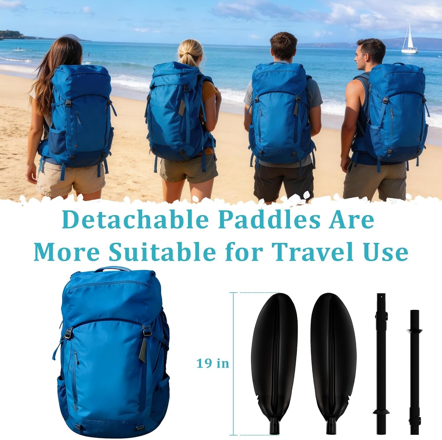 Floating Kayaking Oars,Paddle Board Paddle Detachable Adjustable Alloy Shaft …