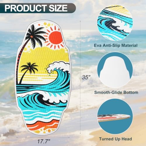 35-inch Wooden Skimboard for Beginners and Adults | Surface with EVA Non Summer