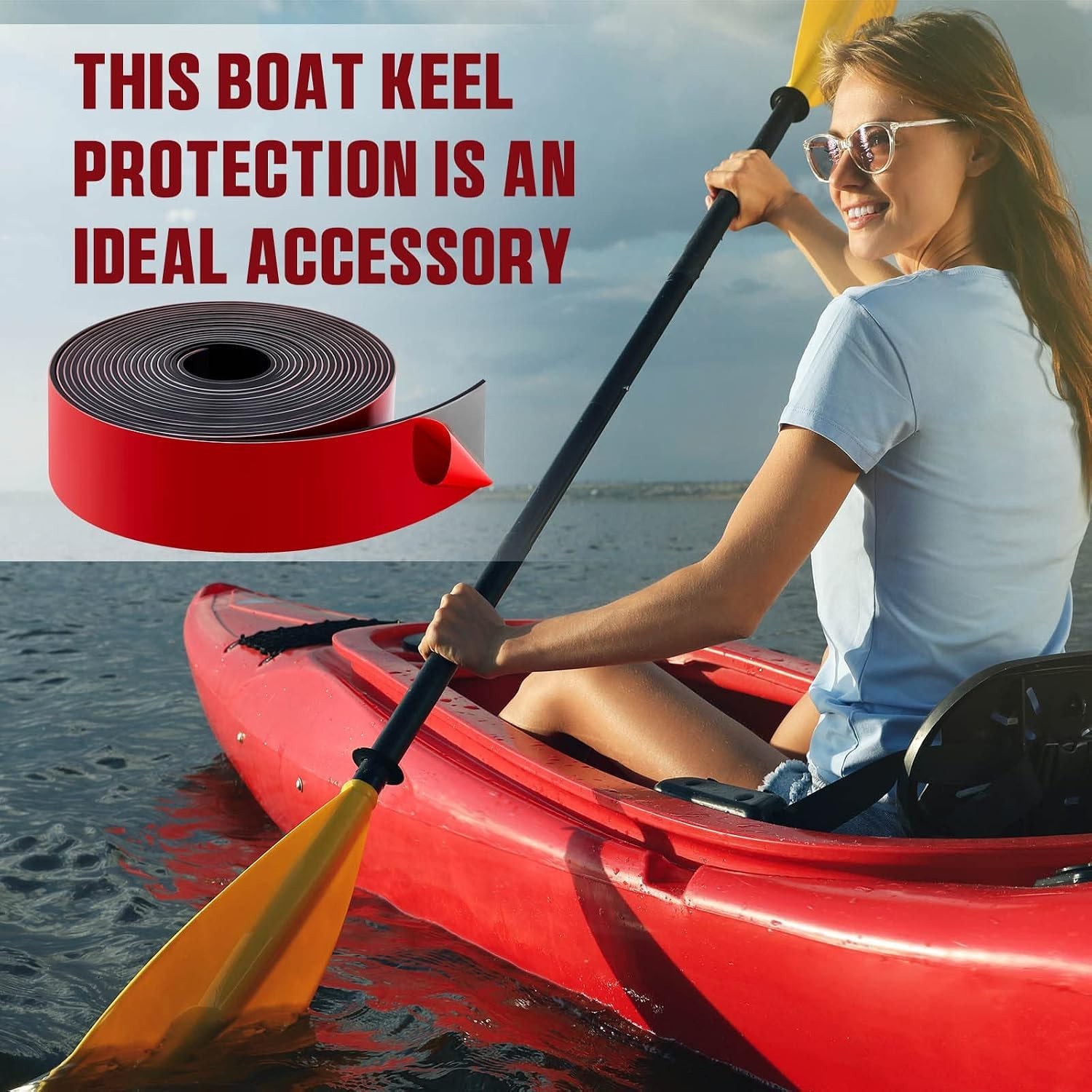 DIY Kayak Keel Guard – 20ft Self-Adhesive Tape for Fiberglass & Aluminum Boats