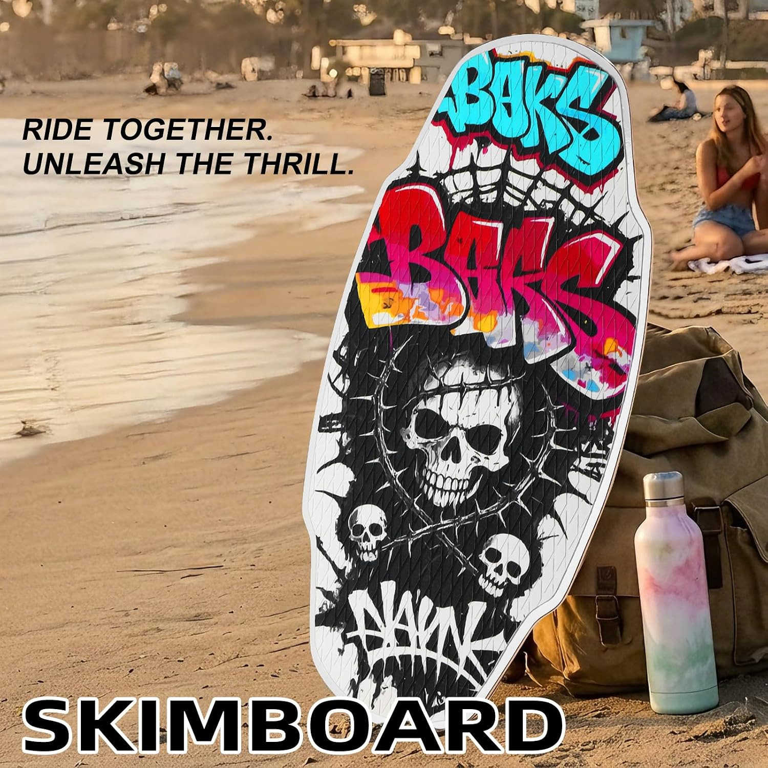 35-Inch Wooden Skimboard for Beginners and Adults | Surface with EVA Non-Slip Co