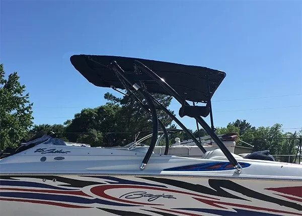 Reborn Polished Thrust Boat Wakeboard Tower W/ Pro2 Extra Large Tower Bimini PKG