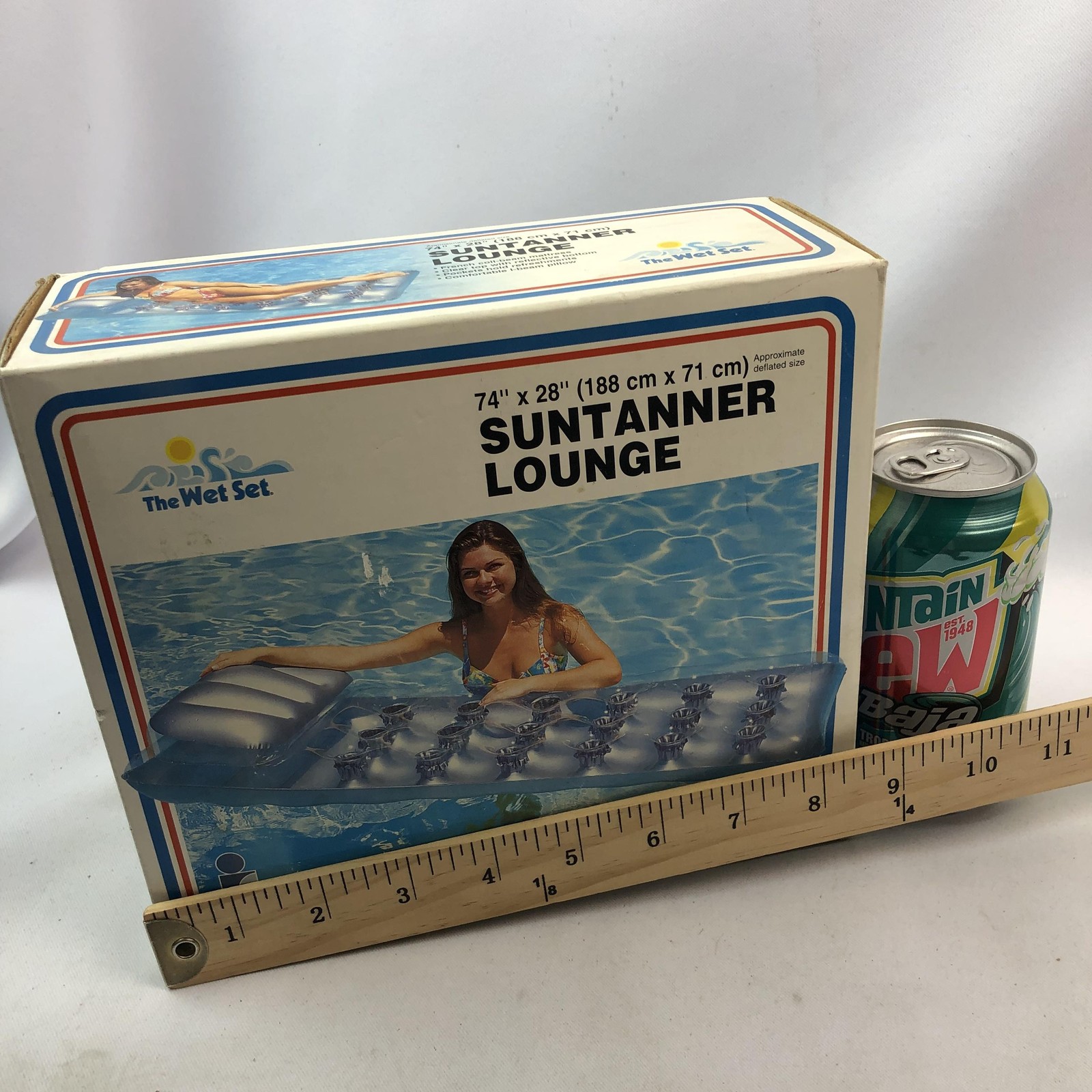 Vintage Intex The Wet Set Suntanner Lounge 74×28 Blue Inflatable Pool Raft 1999