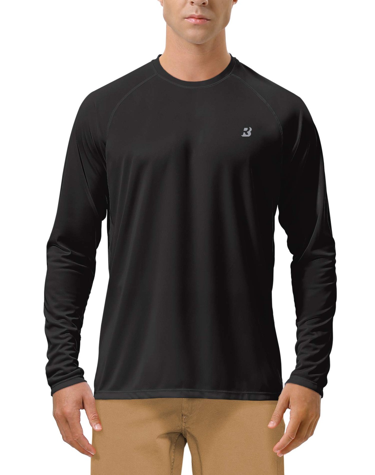 Roadbox Mens UPF 50+ UV Sun Protection Shirts Outdoor Large, 1 Pack – Black