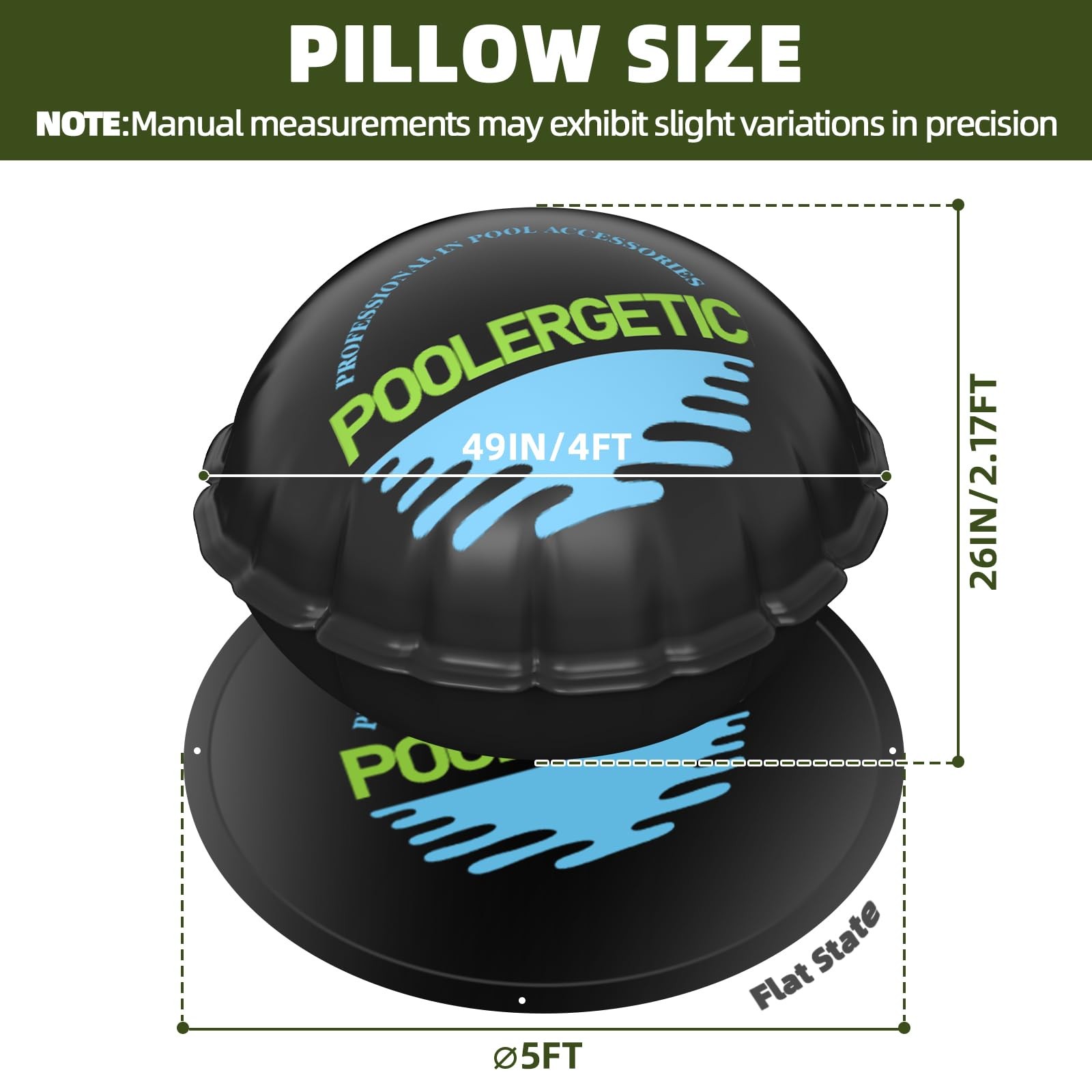 5×5 FT Pool Pillows for Above Ground Pools, Large Winter Pool Pillow for wint…