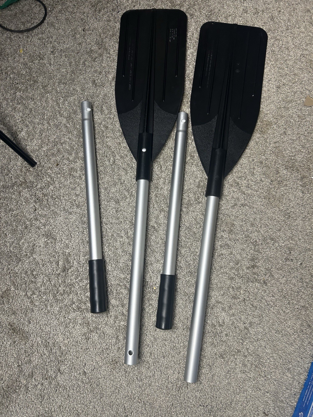 Kayak Paddle Set 2 Piece Aluminum Shaft Kayak Oars Black Adjustable