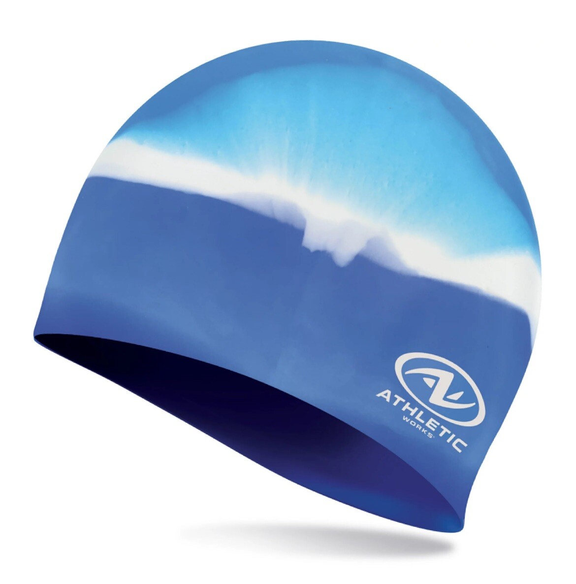ATHLETIC WORKS Junior / Youth Swim Cap 100% Silicone Latex Free – Ice Blue