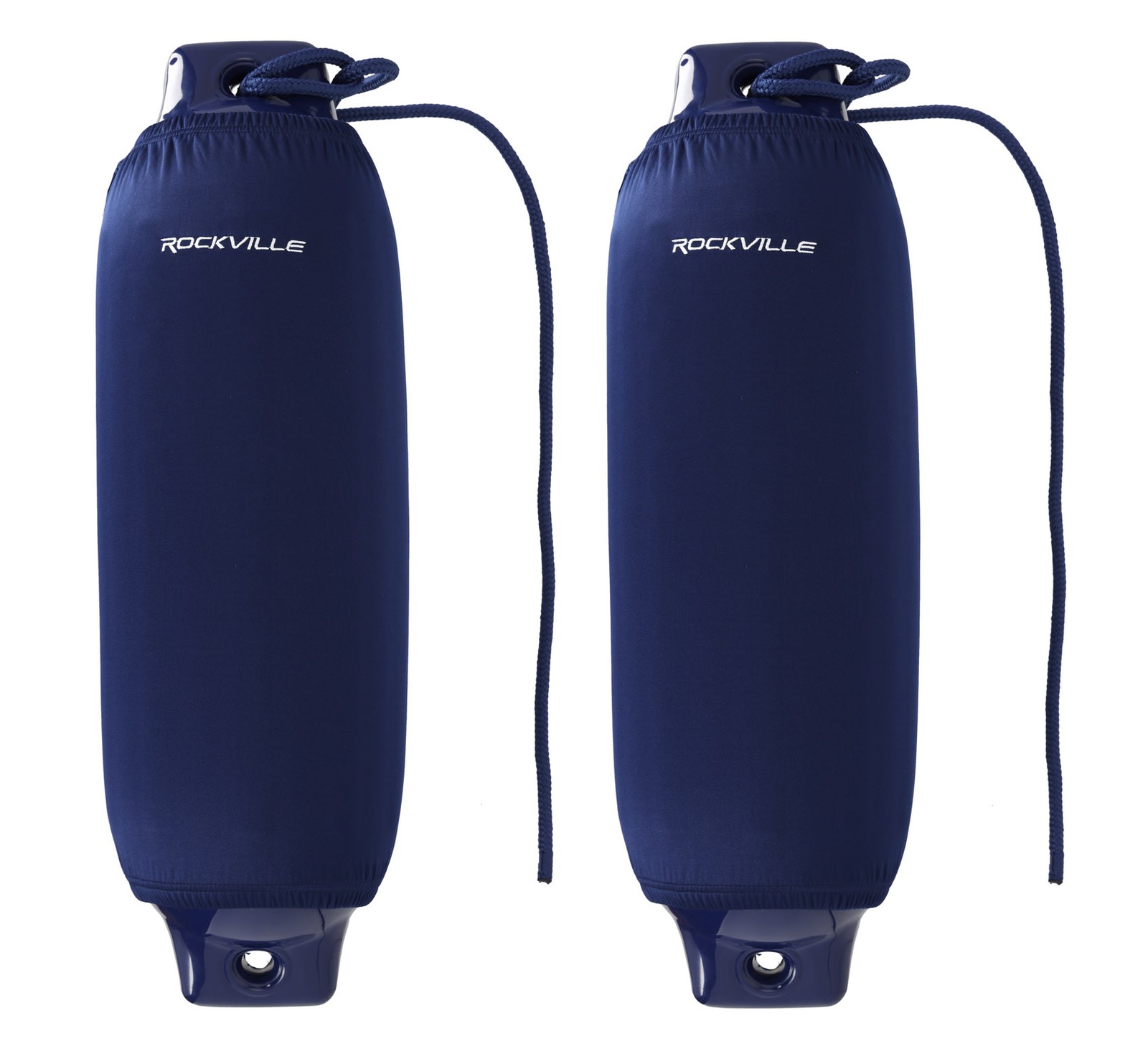 Rockville FEN285-NAVY BLUE 8.5″ Boat Fender Package 2 Bumpers, 2 Covers, 2 Lines