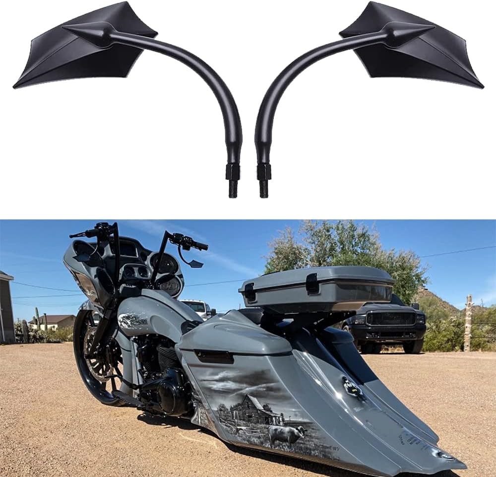 Motorcycle Mirrors,Upgrade Rearview Motorcycle Mirrors Black Irregular Shape
