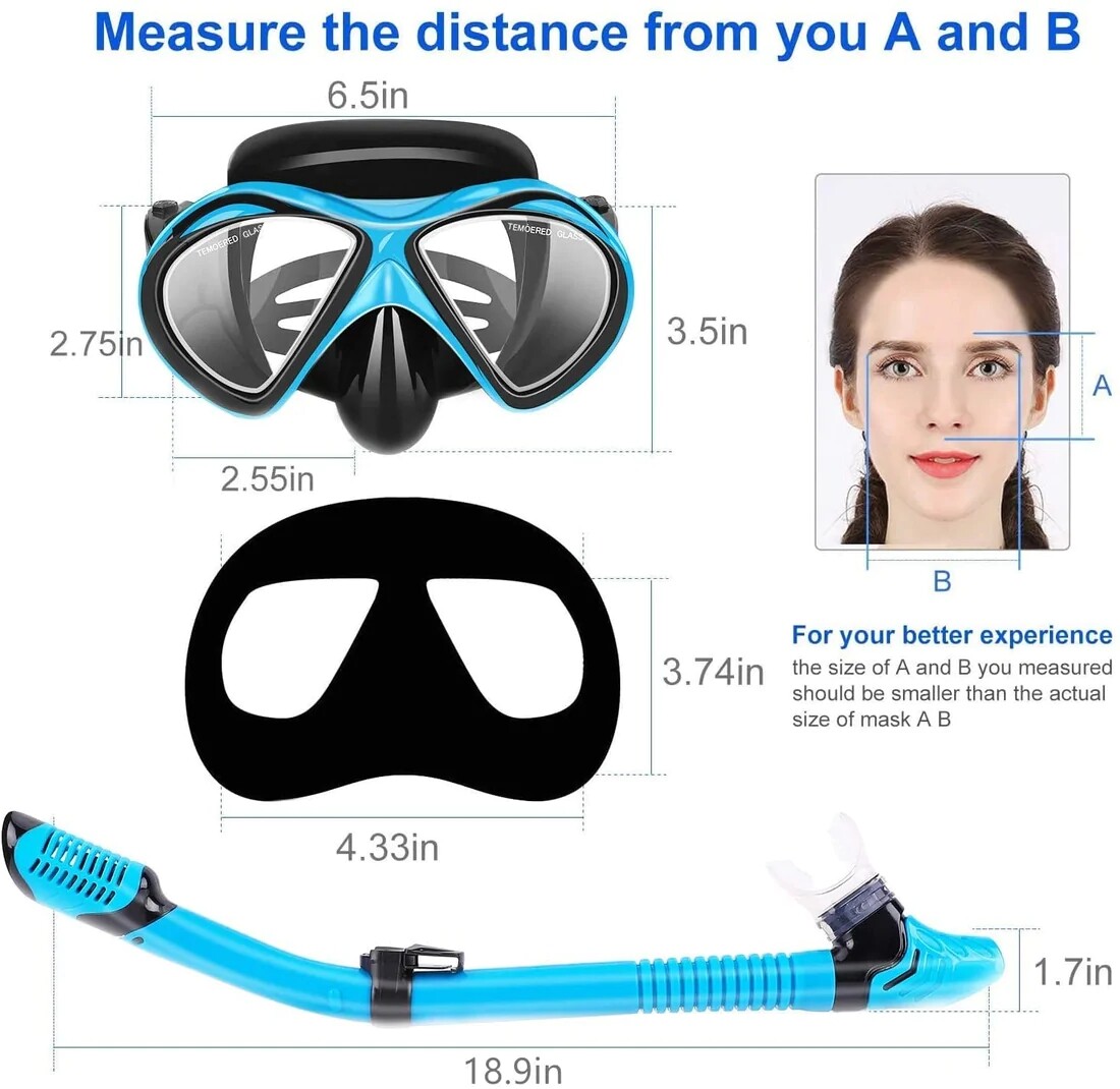 ONINAA Snorkel Mask Snorkeling Gear for Adults Teen Foldable ANTI FOG