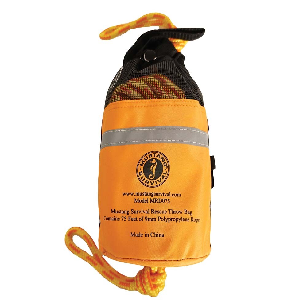 Mustang Survival Throw Bag 75ft Rope Water Rescue Kit Boat Safety MRD075-0-0-215
