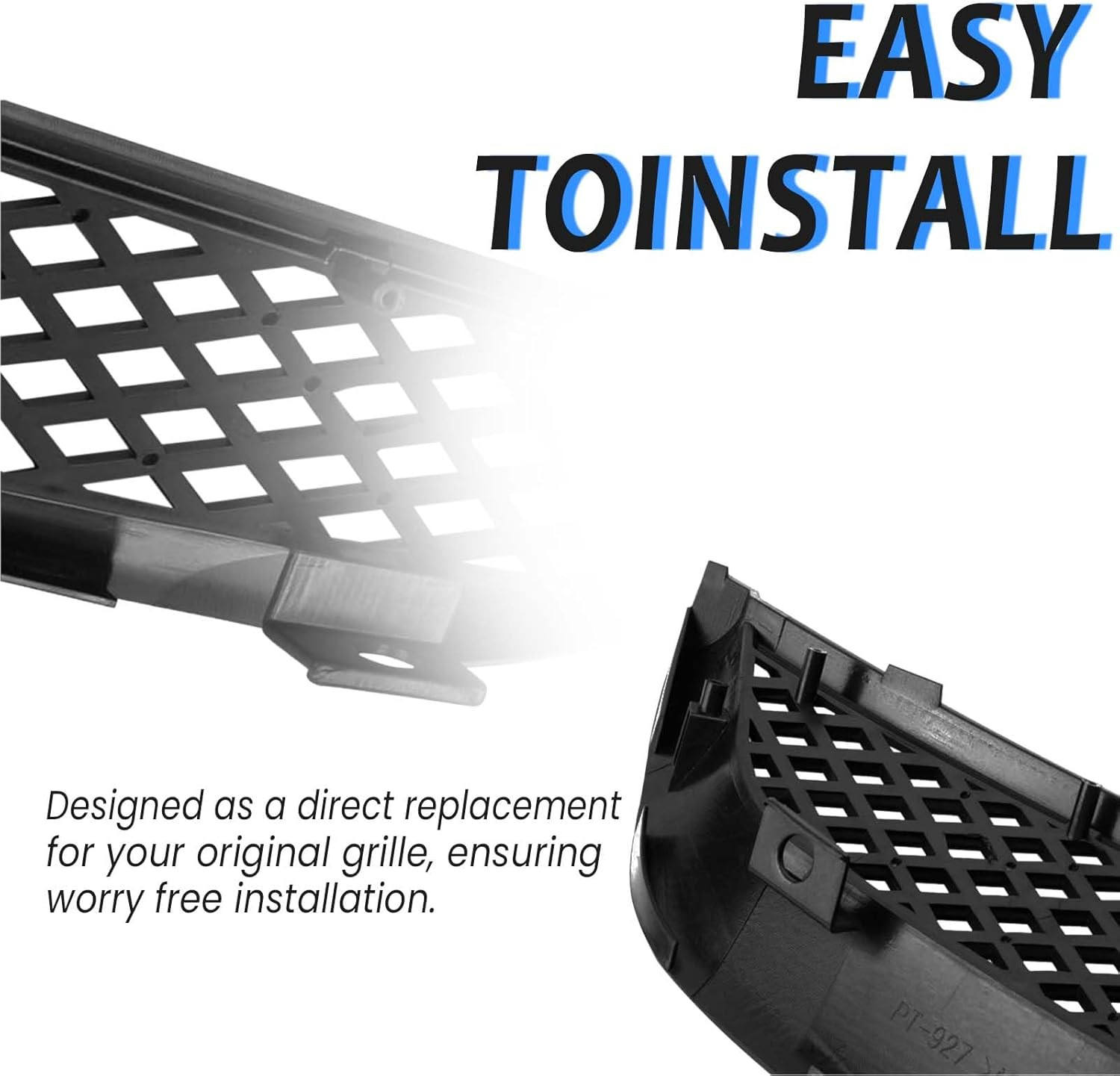 Front Bumper Upper Grill Grille For Honda Civic 2001 2002 2003 Replacement Black