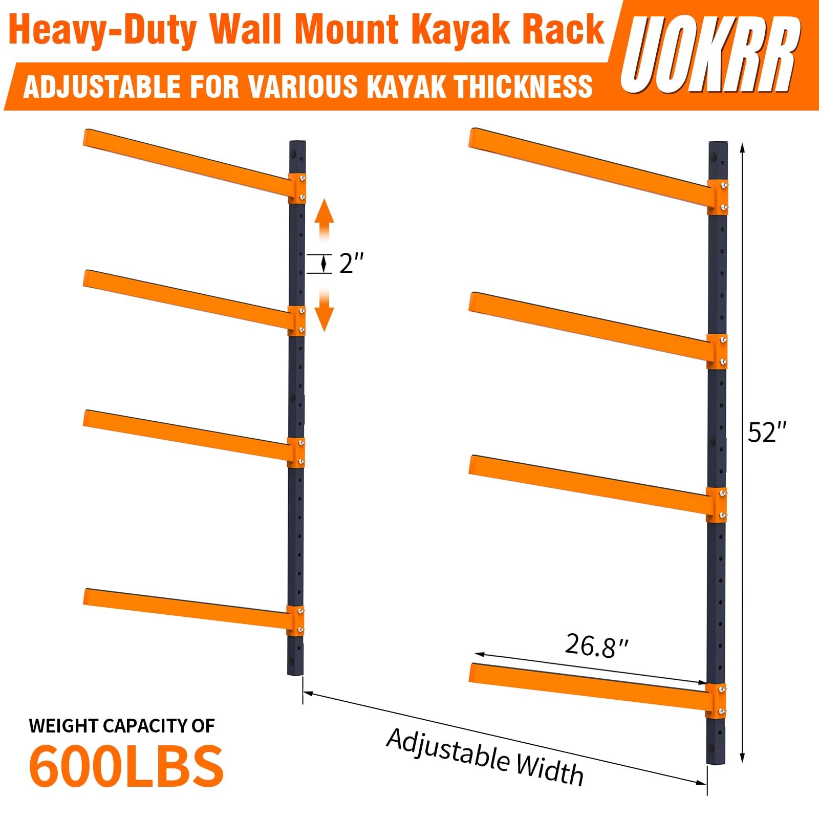 Kayak Storage Rack Wall Mount Kayak Racks for Indoor Outdoor Storage Heavy Duty