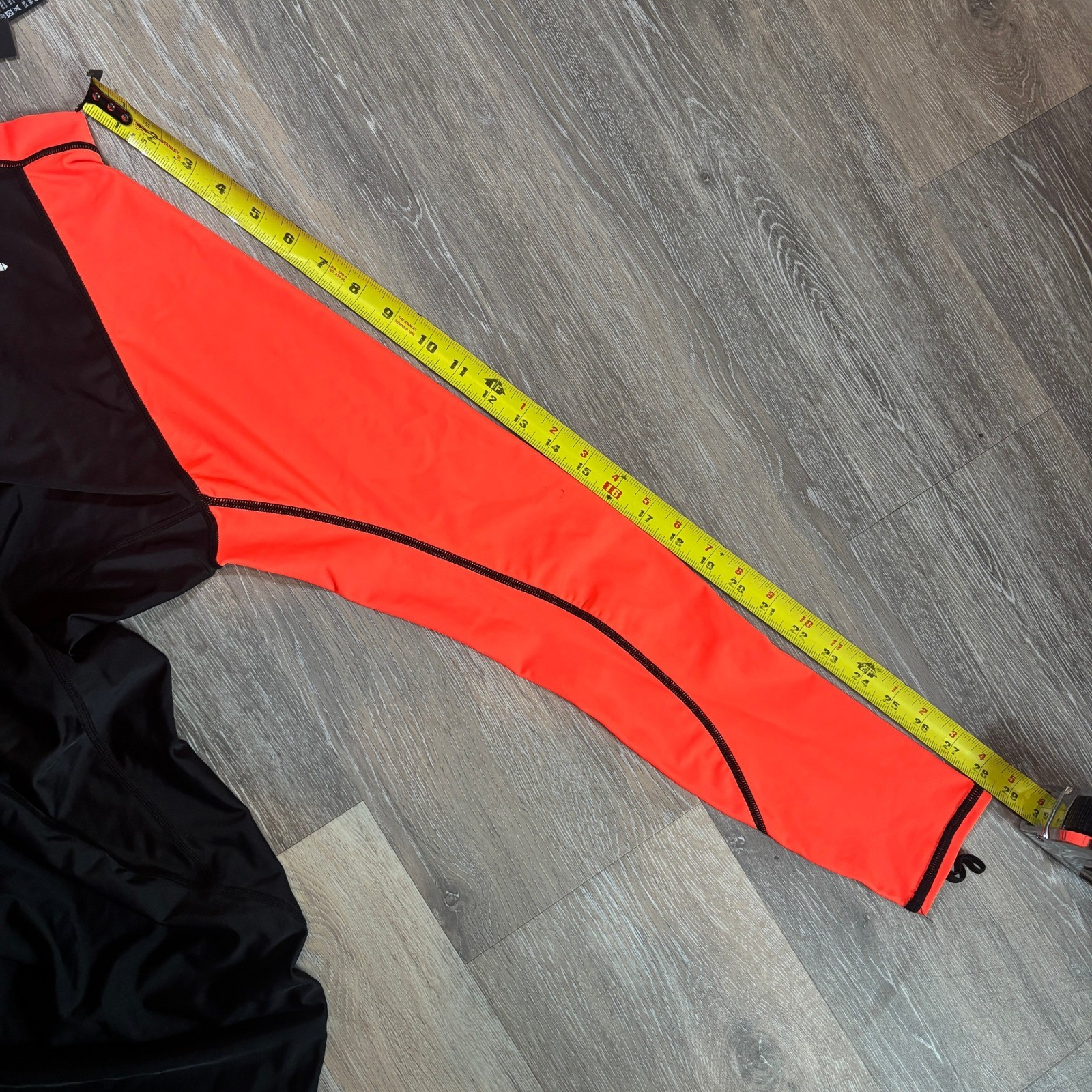 Copozz Full Body Rash Guard Wetsuit 3XL Black Neon Orange Long Sleeve Stirrup